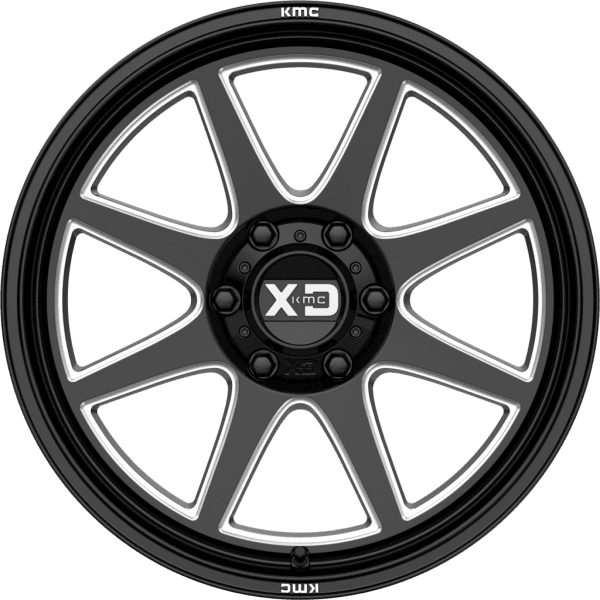 kmc xd844 pike gloss black milled wheels rims 4x4 4wd