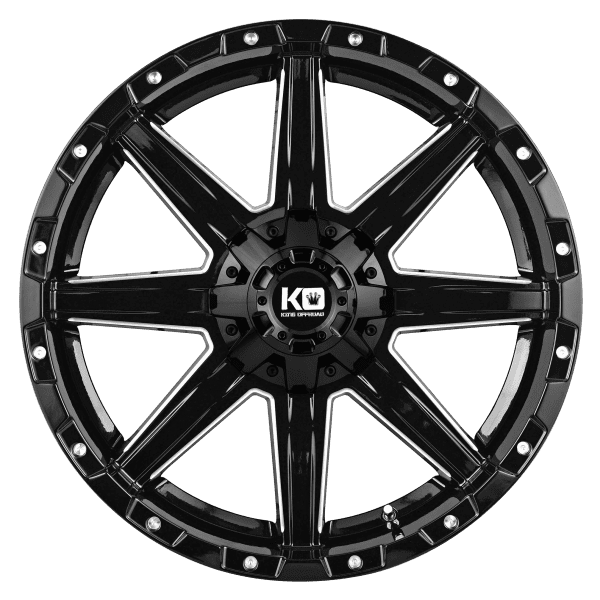 king blade gloss black milled wheels rims 4wd 4x4