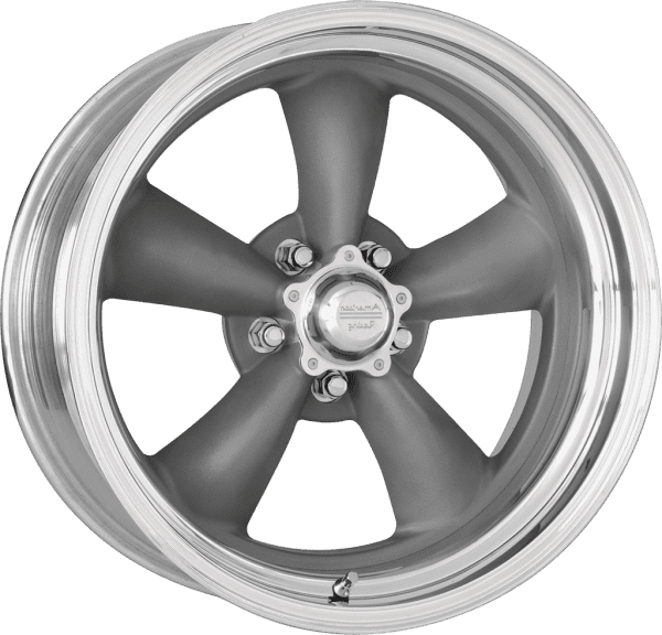 american racing vn215 torq thrust wheels rims grey muscle