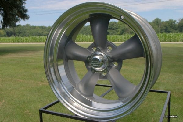american racing vn215 torq thrust wheels rims grey muscle