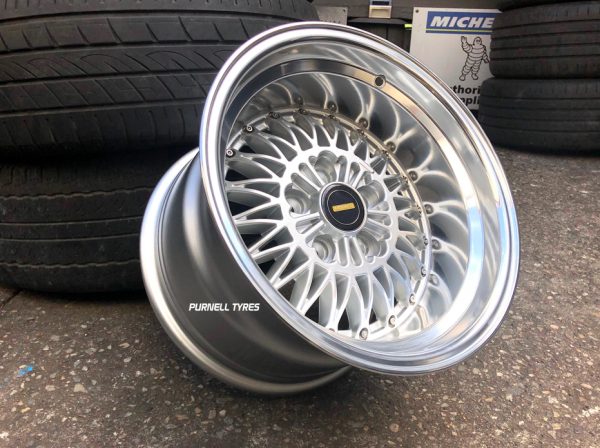 simmons v51 silver gold dish mesh wheels drag muscle car