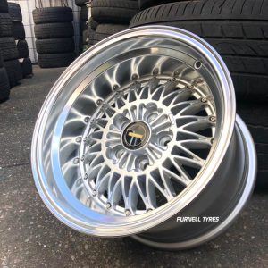 simmons v51 silver gold dish mesh wheels drag muscle car